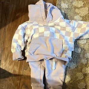 Little Bipsy Lavender Checkered Hoodie and Joggers